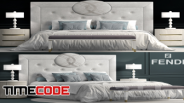 دانلود مدل آماده سه بعدی : تخت خواب Bed fendi Cameo Maxi Bed
