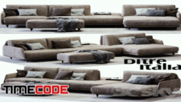 دانلود مدل آماده سه بعدی : مبلمان Ditre Italia ELLIOT Sofa