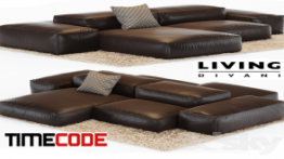 دانلود مدل آماده سه بعدی : مبلمان Sofa Extrasoft – Living Divani