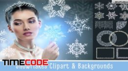 دانلود کلیپ آرت بلور برف SNOWFLAKES Clipart + Backgrounds