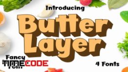 دانلود فونت انگلیسی فانتزی توپر Butter Layer – 4 Fonts