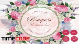 دانلود ست کلیپ آرت دسته گل عروس Wedding watercolor bouquets PNG set