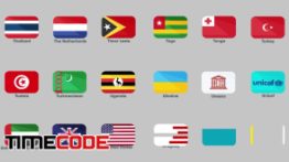 پروژه آماده افترافکت : 165 آیکون انیمیشن پرچم Animated Flag Icons