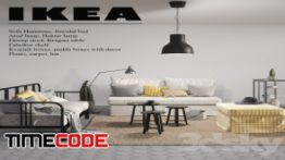 دانلود مدل آماده سه بعدی : ست جدید مبلمان ایکیا Ikea Set from the new catalog 2017-2018