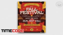 دانلود پوستر لایه باز  Fall Festival Flyer Template V2