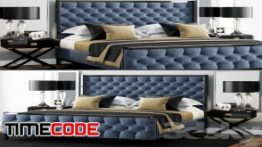 دانلود مدل آماده سه بعدی : تخت خواب Bed LuXeo USA Kensington Queen Tufted