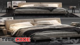 دانلود مدل آماده سه بعدی : تخت خواب Maxalto Selene Bed