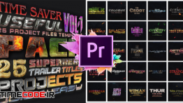 دانلود پروژه پریمیر شامل 25 تایتل آماده SuperHero Titles Pack Mogrt