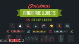 دانلود 32 انیمیشن اینفوگرافی برای کریسمس Christmas Infographic Elements