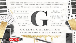 دانلود 540 سواچ و استایل ایلستریتور Gold & Shimmer Styles & Swatches
