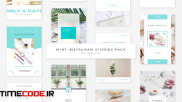 دانلود بنر لایه باز اینستاگرام Mint Instagram Stories Pack