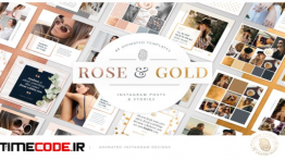 دانلود بنر لایه باز انیمیت برای اینستاگرام ROSE & GOLD Animated Instagram Pack
