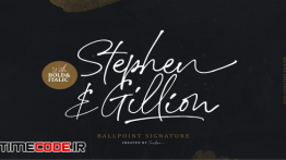 دانلود فونت انگلیسی سبک امضا Stephen & Gillion – Signature Script
