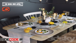 دانلود مدل آماده سه بعدی : میز نهار خوری IKEA dining group