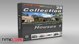 دانلود آبجکت سه بعدی : خانه ویلایی 3D Model Collection  Volume 28: Houses 1