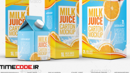 دانلود موکاپ شیر پاکتی و آب پرتغال 4 Types Milk / Juice Cartons Bundle Mock-Up