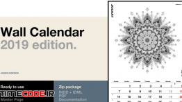 دانلود طرح لایه باز تقویم دیواری A3 Wall Calendar – 2019 edition