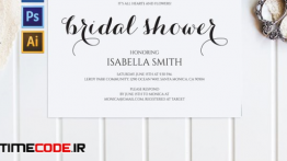 دانلود طرح لایه باز کارت دعوت عروسی Bridal Shower Invitation