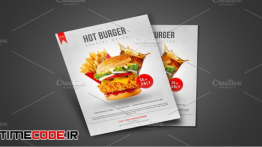 دانلود تراکت لایه باز فست فود Burger Flyer Template