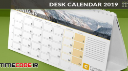 دانلود طرح لایه باز تقویم مخصوص ایندیزاین Desk Calendar 2019