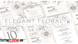 دانلود کارت دعوت لایه باز عروسی Elegant Floral – Wedding Suite Ac.72