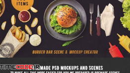 دانلود جعبه ابزار ساخت موکاپ فست فود The Burger Bar – Scene Generator