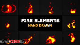دانلود المان آماده موشن گرافیک : آتش Cartoon Fire Elements