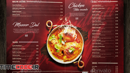 دانلود طرح لایه باز منو غذا هندی سه لتی Curry Indian Food Menu