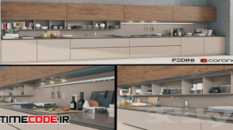 دانلود مدل آماده سه بعدی : آشپزخانه Kitchen Pedini Arke