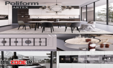 kukhnia poliform varenna artex 3 vray ggx corona 44545 01 32 370
