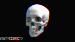 دانلود فوتیج آماده : چرخش اسکلت جمجمه انسان Rotating Skull Hologram
