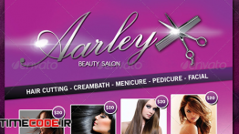 دانلود تراکت لایه باز آرایشگاه زنانه + کارت ویزیت Salon Flyer + Business Card Vol.2