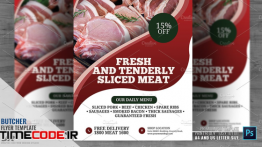 دانلود تراکت لایه باز سوپر گوشت و پروتئین Butcher Shop and Services Flyer