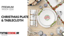 دانلود موکاپ بشقاب Christmas Plates &Tablecloth Set