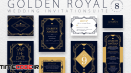 دانلود کارت دعوت لایه باز عروسی Golden Royal – Wedding Suite
