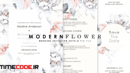 دانلود کارت دعوت لایه باز عروسی Modern Flower – Wedd.Suite Ac.97