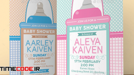 دانلود طرح لایه باز کارت دعوت تولد نوزاد Baby Shower Card