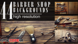 دانلود تصاویر استوک : وسایل آرایشگاه مردانه Barber shop wooden backgrounds JPG set