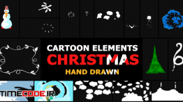 دانلود پروژه آماده افترافکت : ترنزیشن کارتونی Cartoon Christmas Elements And Transitions