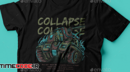 دانلود طرح لایه باز تی شرت Collapse T-Shirt Design