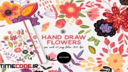 دانلود کلیپ آرت گل با طراحی دستی Hand Draw Flowers