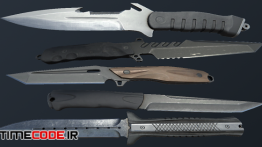 دانلود مجموعه مدل آماده سه بعدی چاقو HQ PBR Combat knives pack