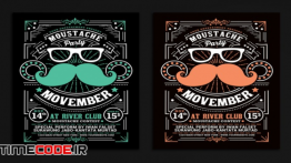 دانلود پوستر لایه باز  Movember Moustache Party Flyer