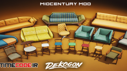 دانلود مدل آماده سه بعدی : مبلمان و میز و صندلی Retro Mid Century Mod Props VOL.2 – UE4+Raw files