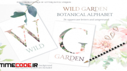 دانلود کلیپ آرت حروف الفبا با گل Wild Garden Botanical Alphabet Watercolor