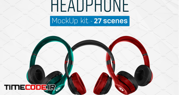 Download دانلود موکاپ هدفون Headphones Mockup Kit 3273402 - تایم کد ...