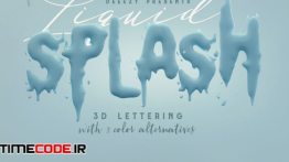 دانلود مجموعه الفبا انگلیسی با افکت پاشیدن آب Liquid Splash – 3D Lettering