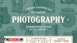 دانلود مجموعه وکتور دوربین های قدیمی عکاسی Photography – Vintage Illustrations