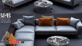 دانلود مدل آماده سه بعدی : مبلمان B &B Italia MICHEL Leather Sofa