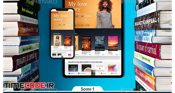 دانلود موکاپ اپلیکیشن کتاب